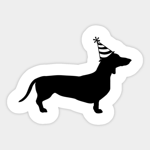 Dachshund On Birthday Party Sticker by Xamgi